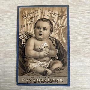 1899’s Victorian trade Card. Horsford’s Acid Phosphate- Thomas Combs, Trenton NJ